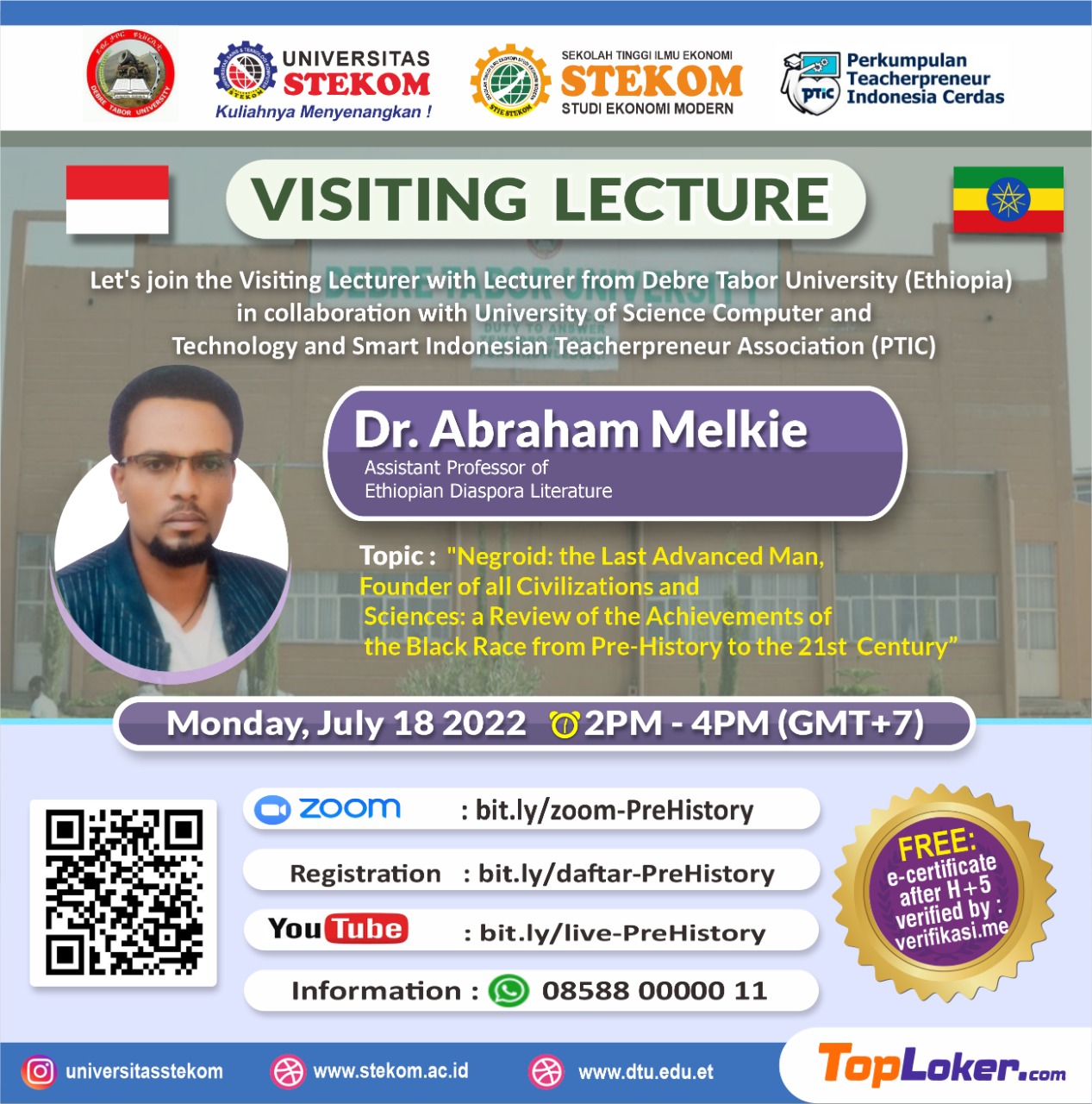 Visiting Lecturer with Lecturer from Debre Tabor University (Ethiopia)