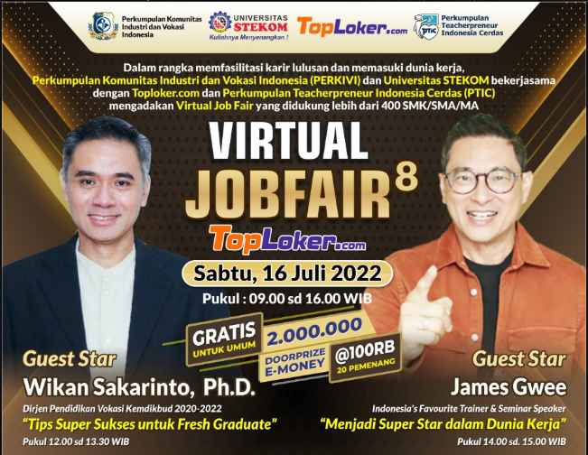 Keseruan Virtual Job Fair Bersama Wikan Sakarinto dan James Gwe #VirtualJobFar8