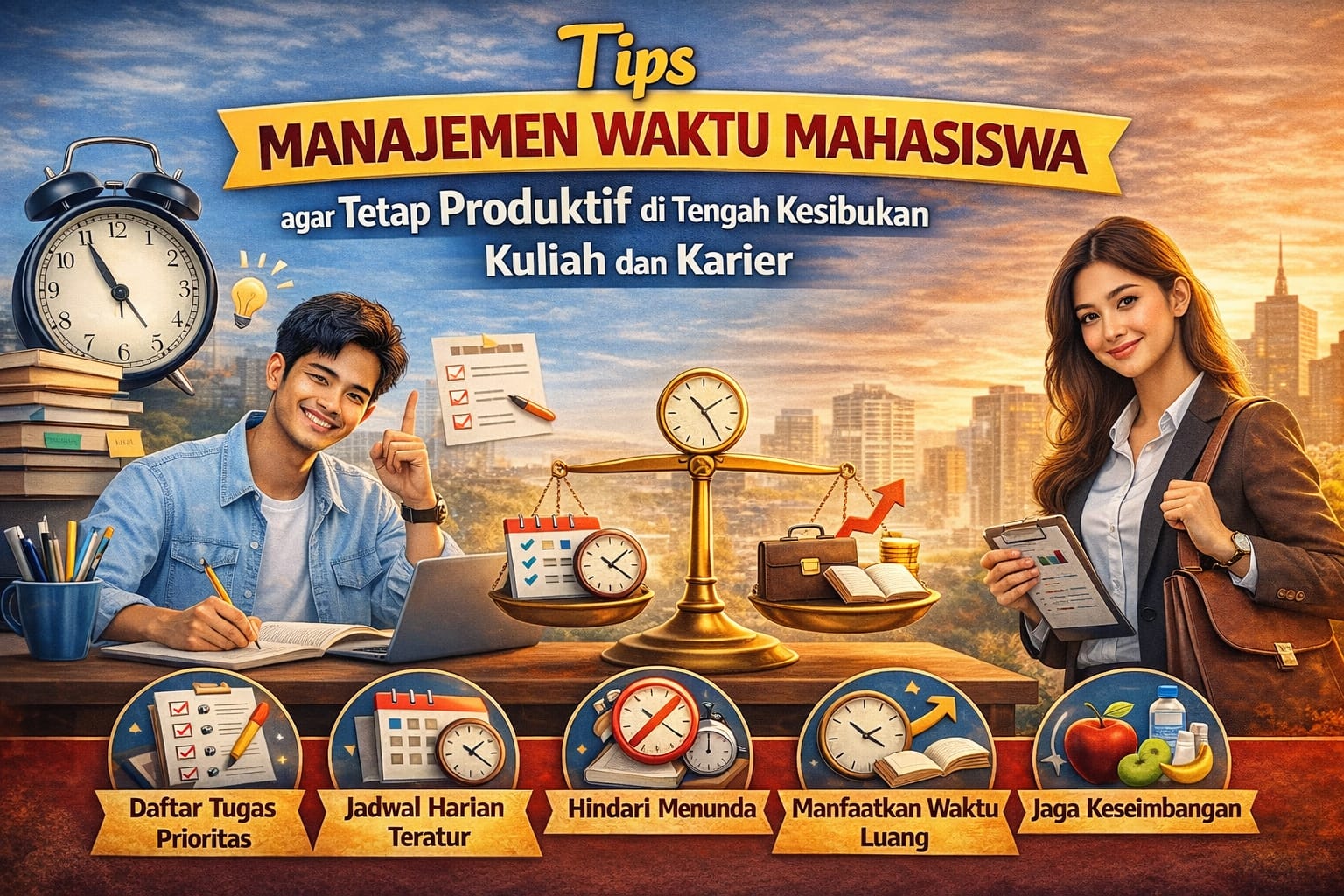 Tips Manajemen Waktu Mahasiswa agar Tetap Produktif diTengah Kesibukan Kuliah dan karier