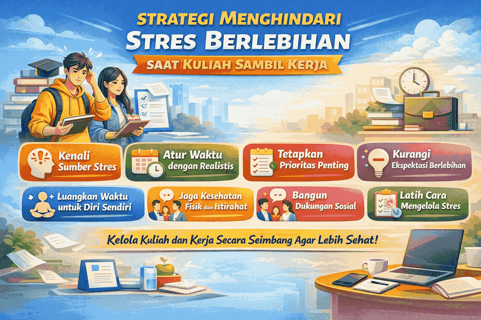 Strategi Menghindari Stres Berlebihan Saat Kuliah Sambil Kerja