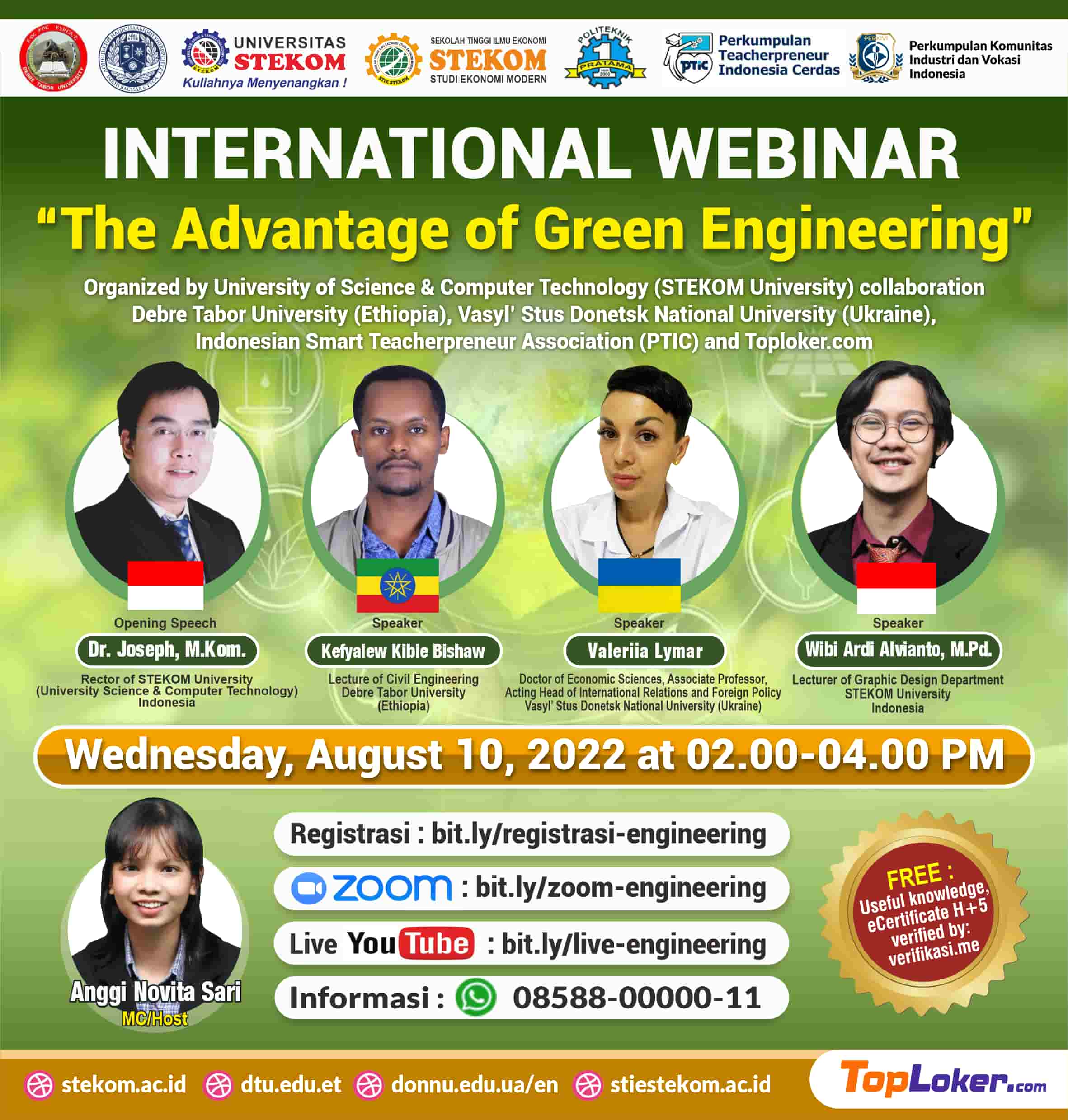 WEBINAR INTERNASIONAL The Advantage of Green Engineering