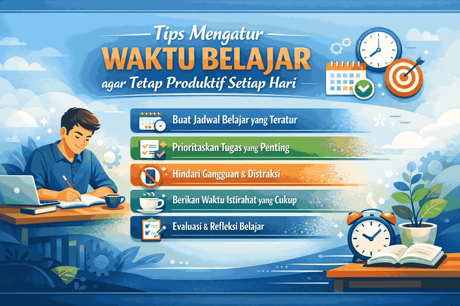 Tips Mengatur Waktu Belajar agar Tetap Produktif Setiap Hari
