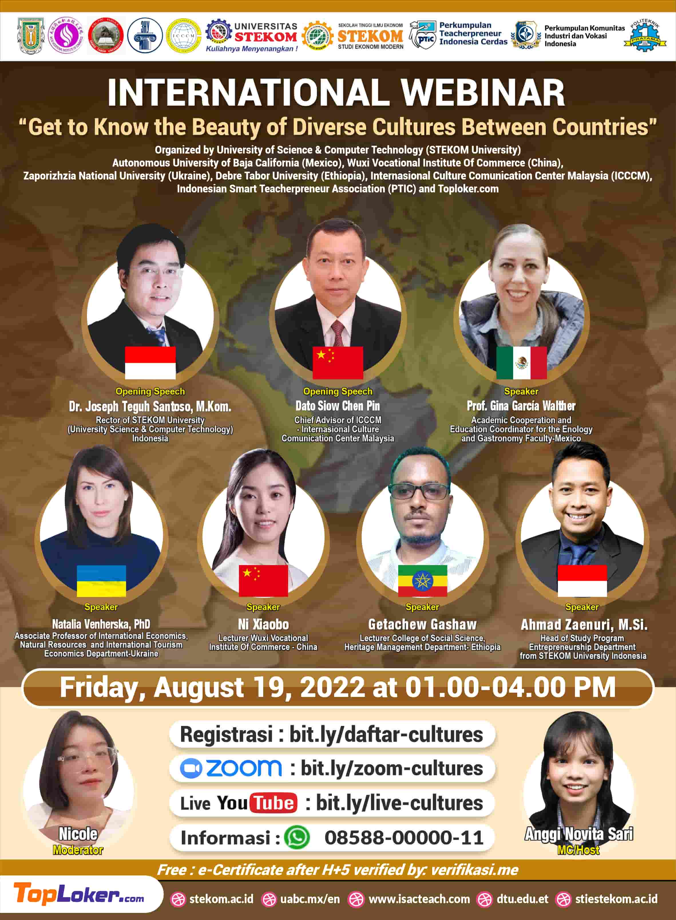INTERNATIONAL WEBINAR Get to Know the Beauty of Diverse Cultures Between Countries