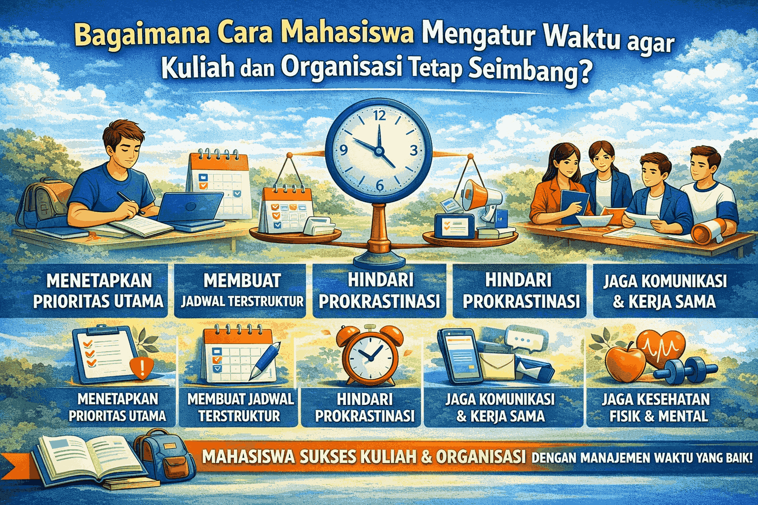 Bagaimana Cara Mahasiswa Mengatur Waktu agar Kuliah dan Organisasi Tetap Seimbang?