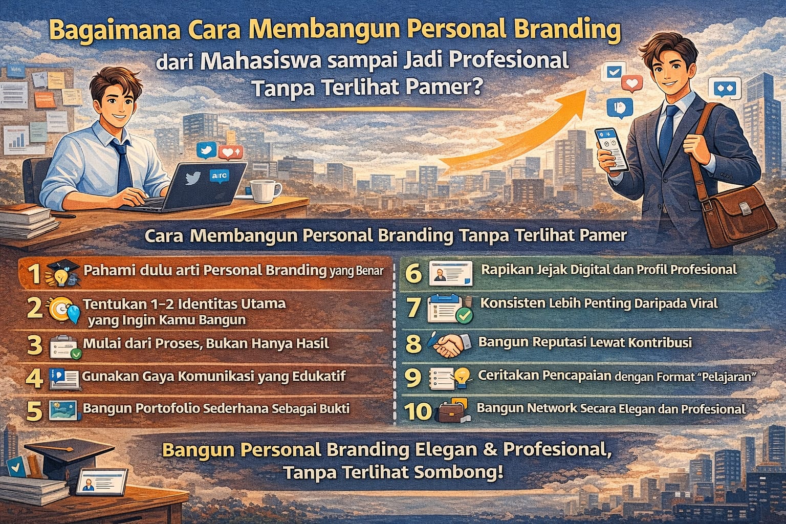 Bagaimana Cara Membangun Personal Branding dari Mahasiswa sampai Jadi Profesional Tanpa Terlihat Pamer?