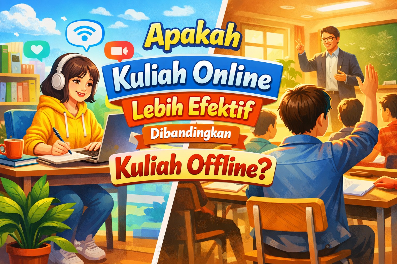 Apakah Kuliah Online Lebih Efektif Dibandingkan Kuliah Offline?
