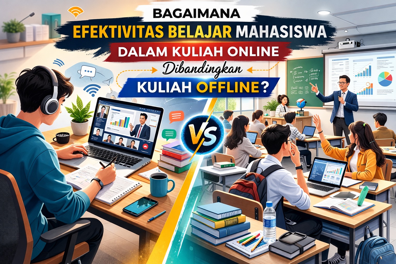 Bagaimana Efektivitas Belajar Mahasiswa Dalam Kuliah Online Dibandingkan Offline?