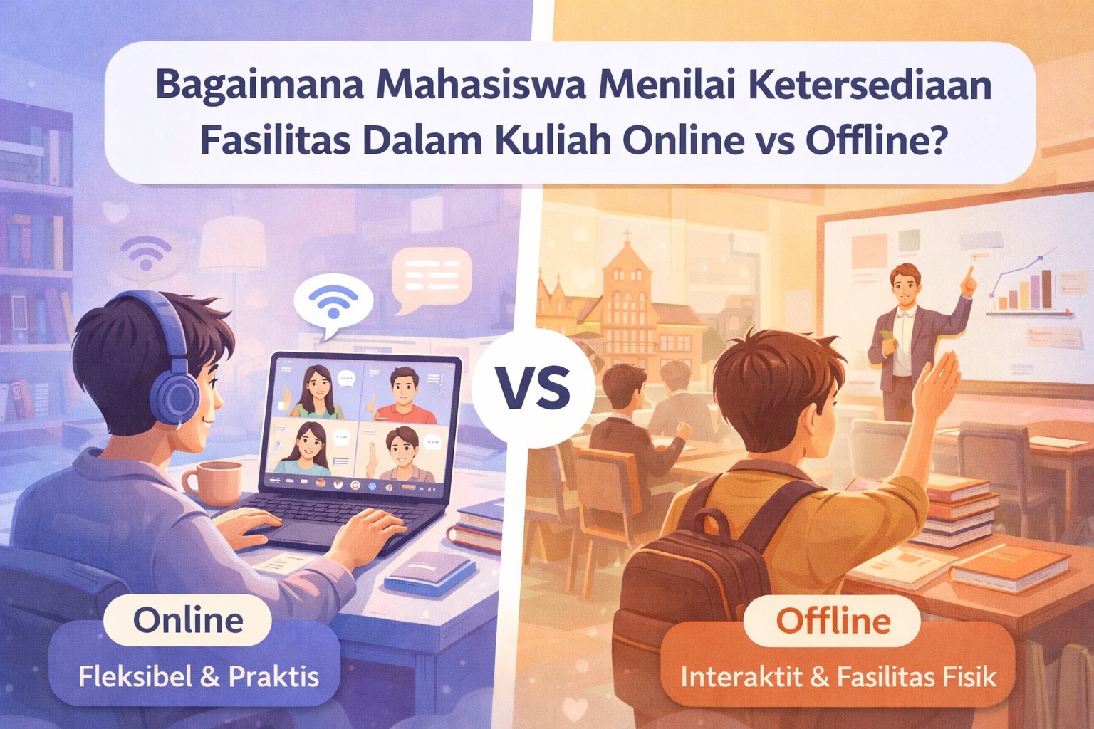 Bagaimana Mahasiswa Menilai Ketersediaan Fasilitas Dalam Kuliah Online vs Offline?