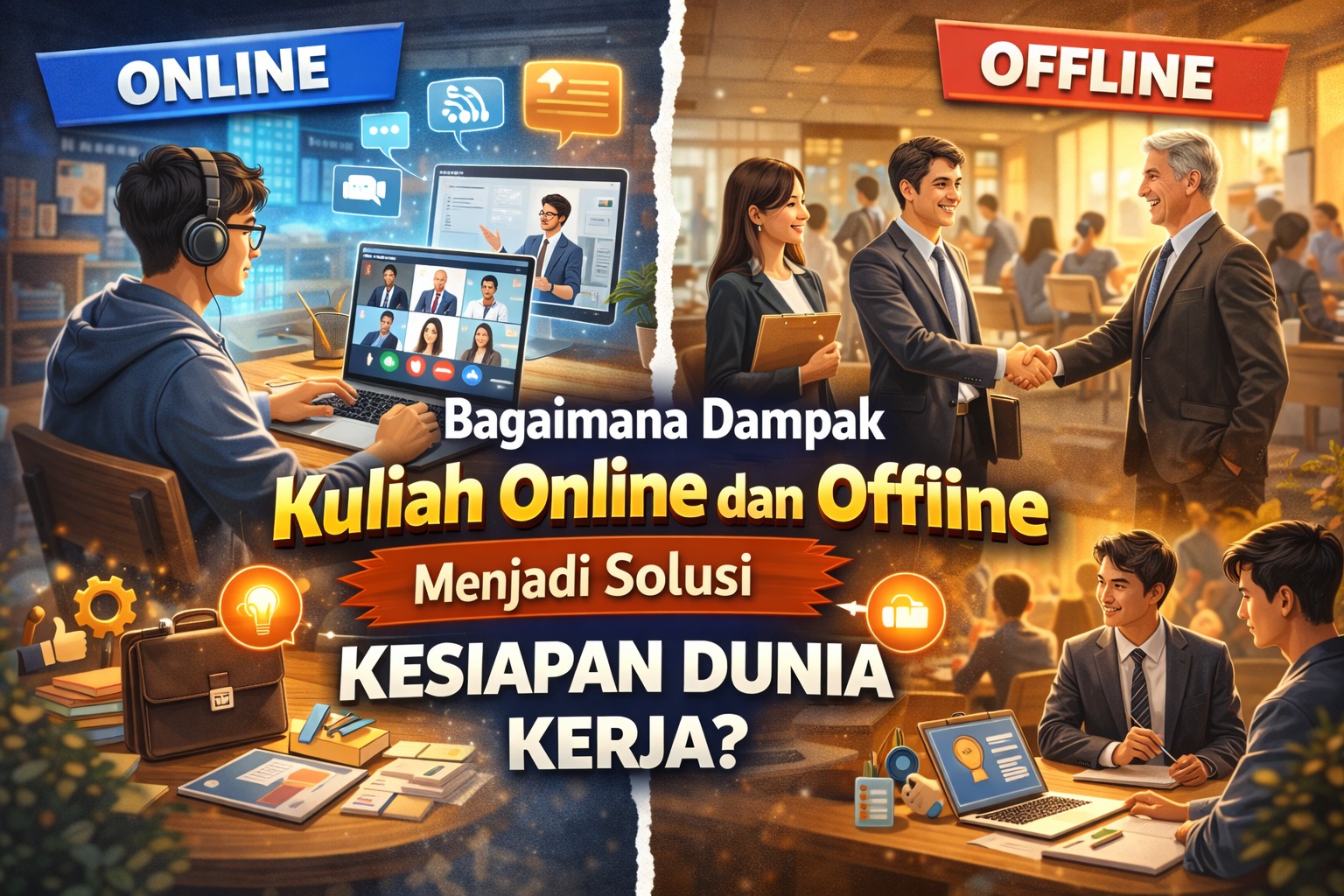Bagaimana Dampak Kuliah Online dan Offline terhadap Kesiapan Dunia Kerja?
