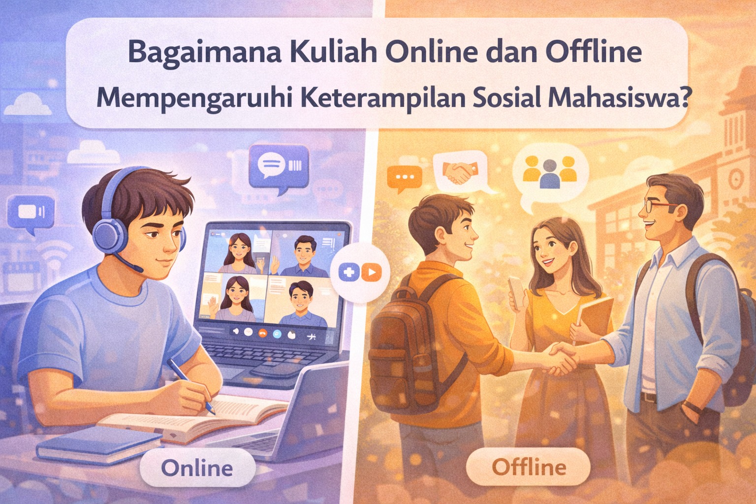 Bagaimana Kuliah Online dan Offline Mempengaruhi Keterampilan Sosial Mahasiswa?