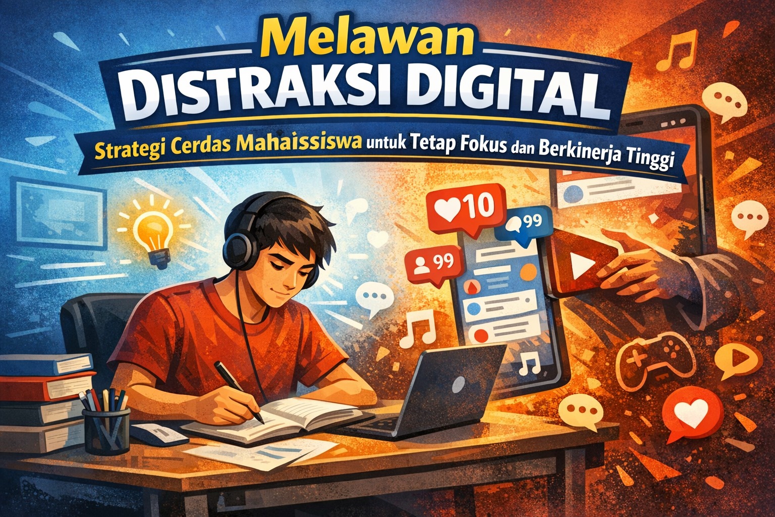 Melawan Distraksi Digital Strategi Cerdas Mahasiswa untuk Tetap Fokus dan Berkinerja Tinggi