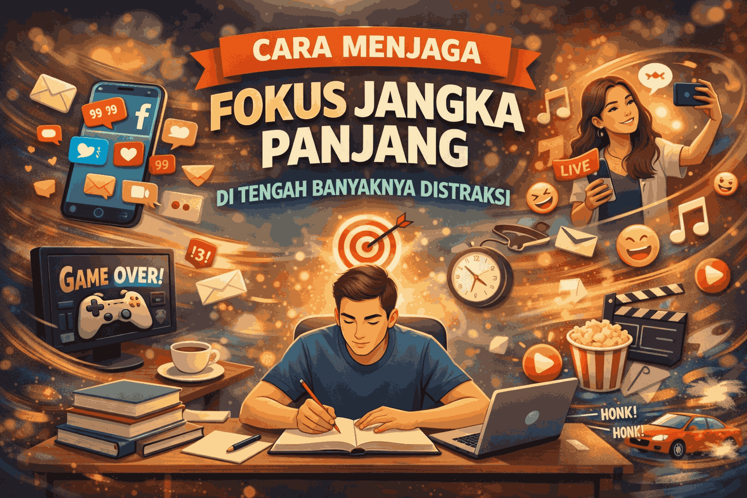Cara Menjaga Fokus Jangka Panjang di Tengah Banyaknya Distraksi