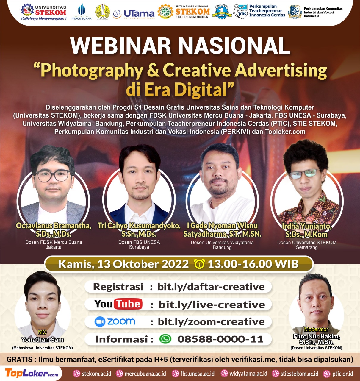 WEBINAR NASIONAL: "Photography & Creative Advertising di Era Digital"