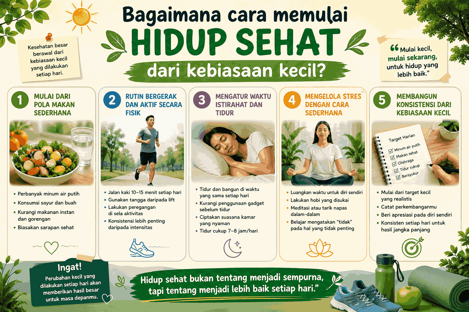 Bagaimana cara memulai hidup sehat dari kebiasaan kecil?