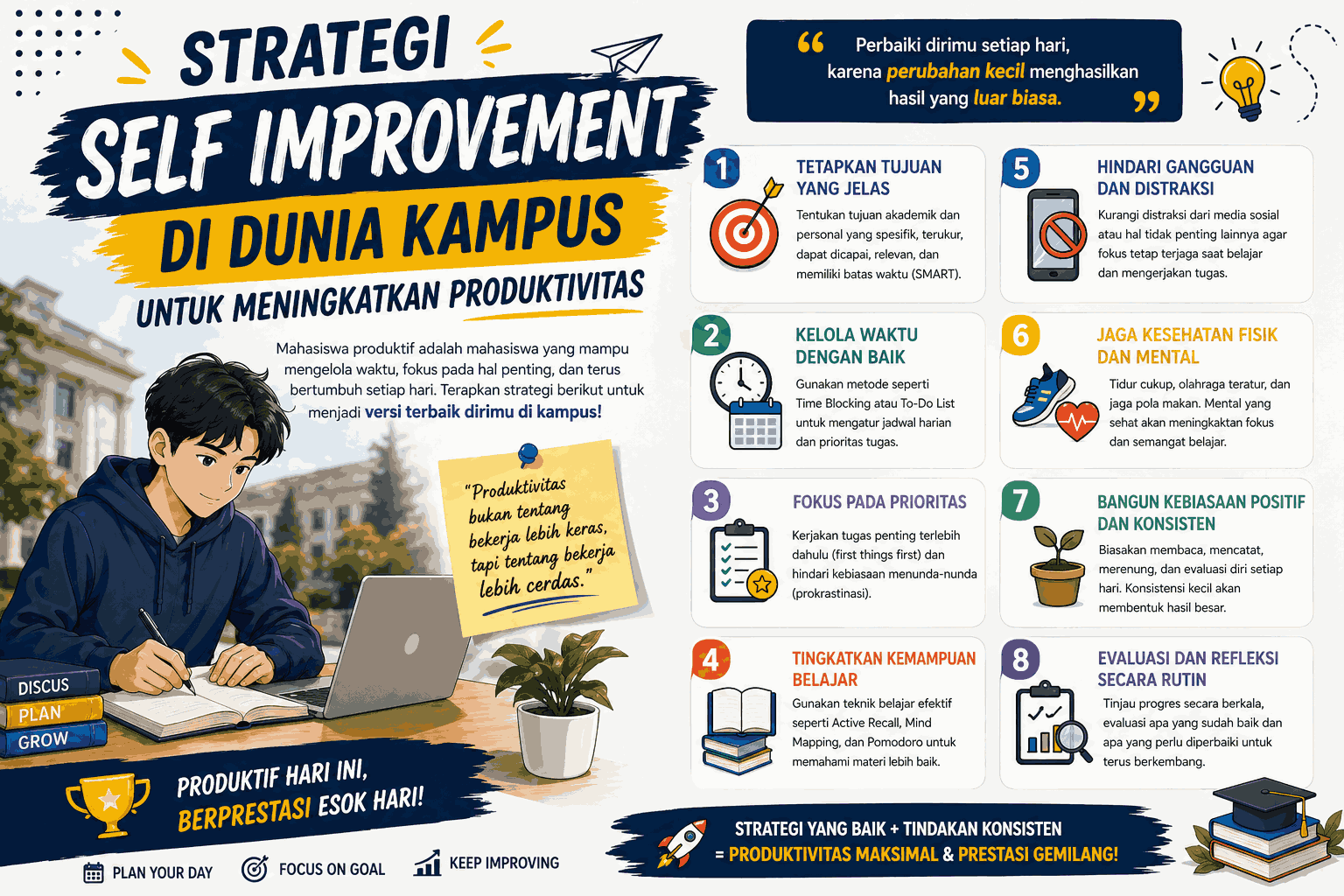Strategi Self Improvement di Dunia Kampus untuk Meningkatkan Produktivitas