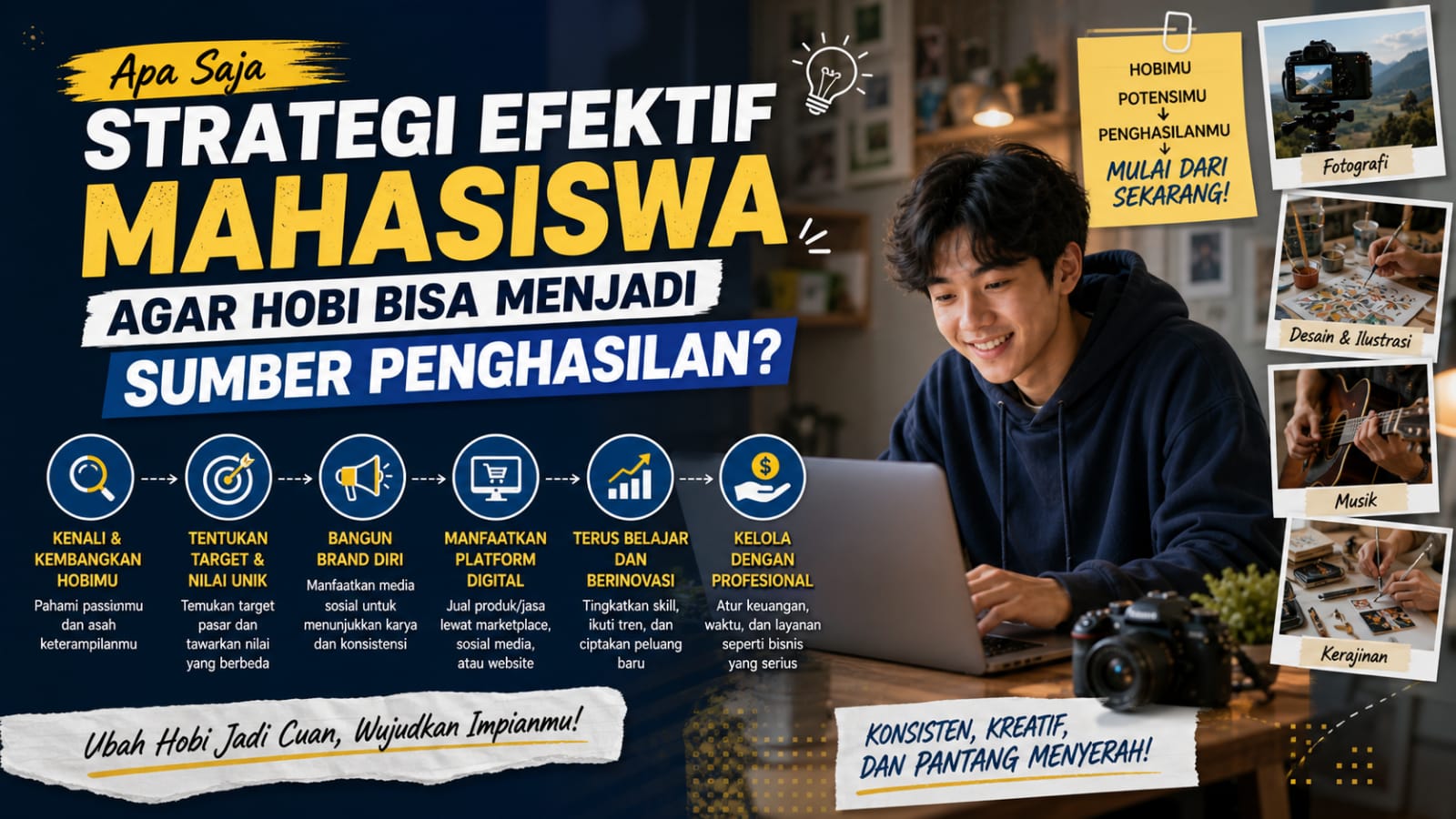 Apa Saja Strategi Efektif Mahasiswa Agar Hobi Bisa Menjadi Sumber Penghasilan?