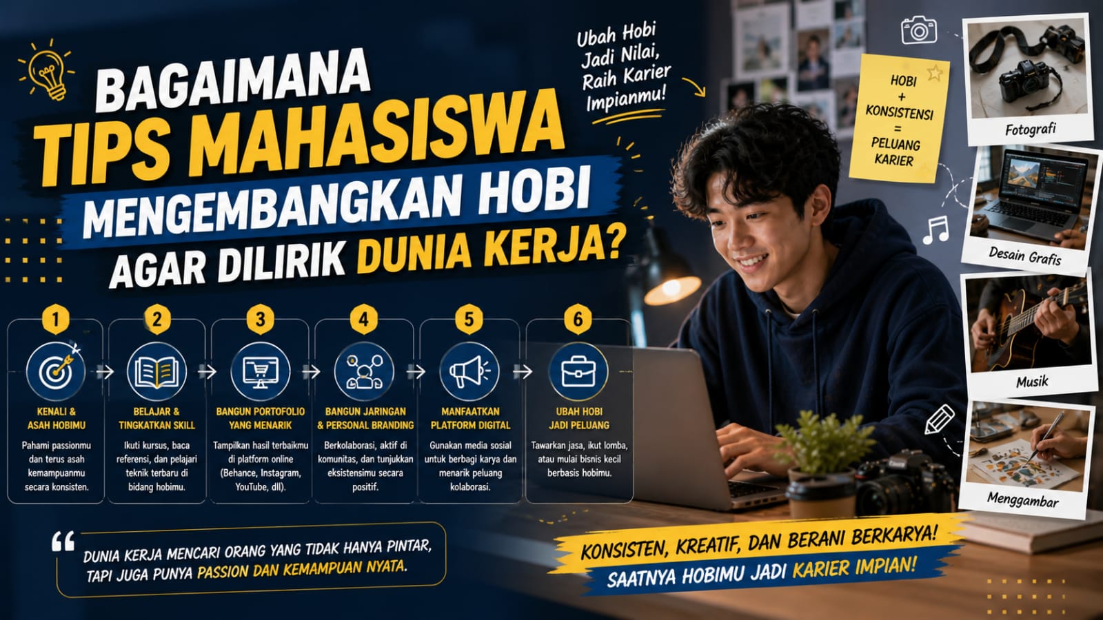 Bagaimana Tips Mahasiswa Mengembangkan Hobi agar Dilirik Dunia Kerja?