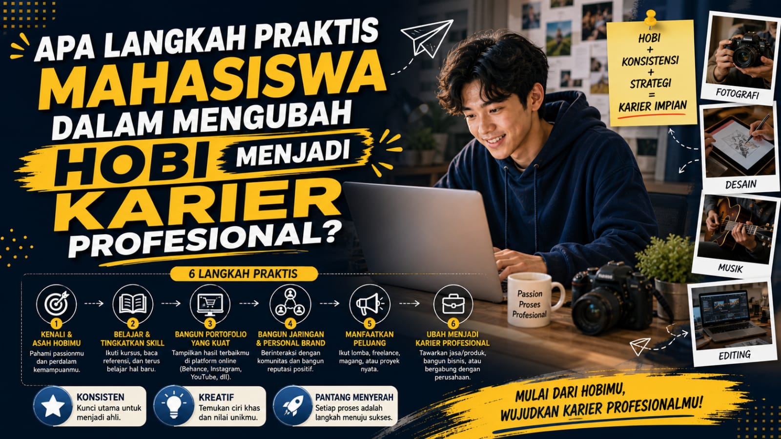 Apa Langkah Praktis Mahasiswa dalam Mengubah Hobi Menjadi Karier Profesional?