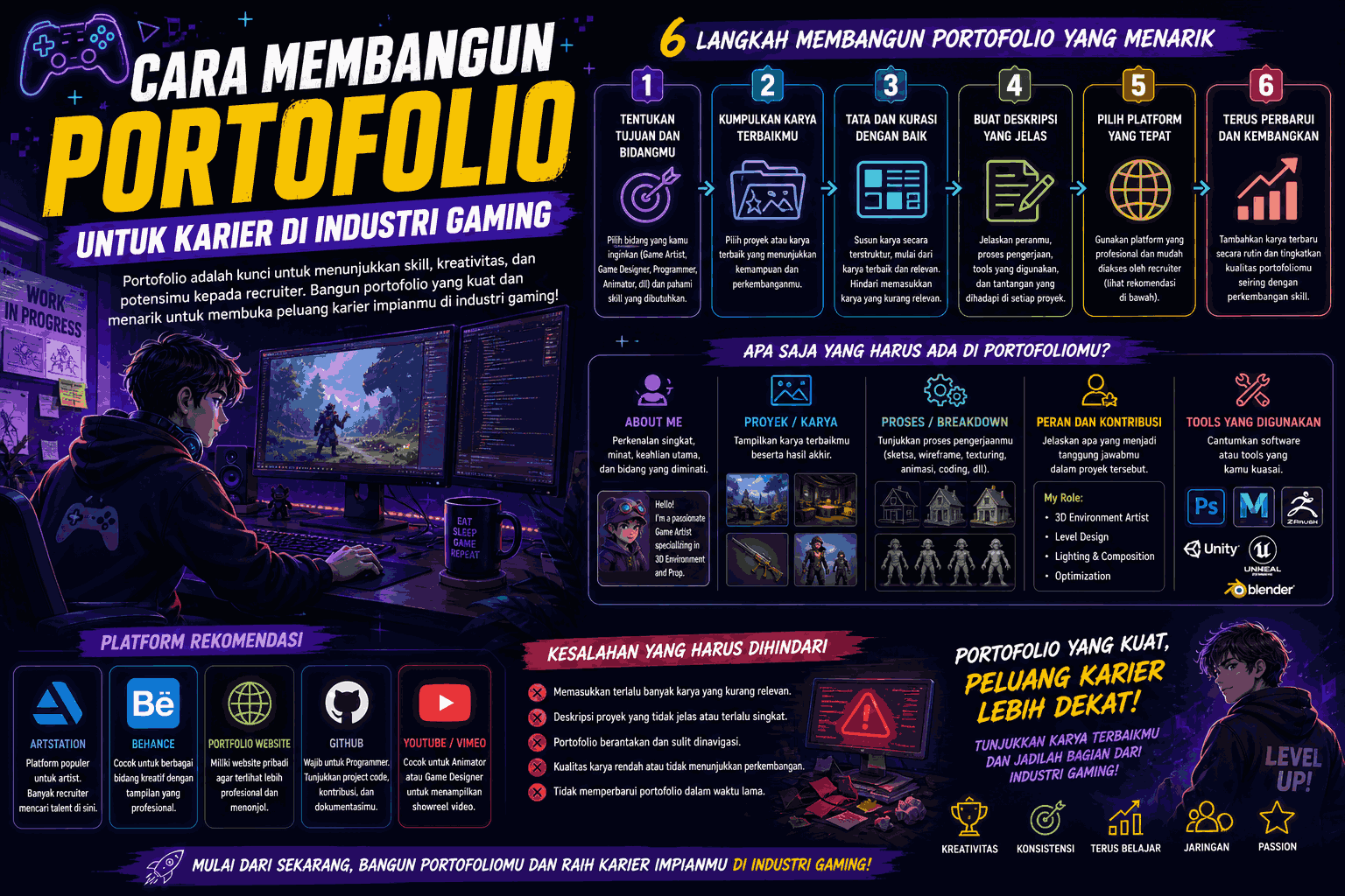 Cara Membangun Portofolio untuk Karier di Industri Gaming