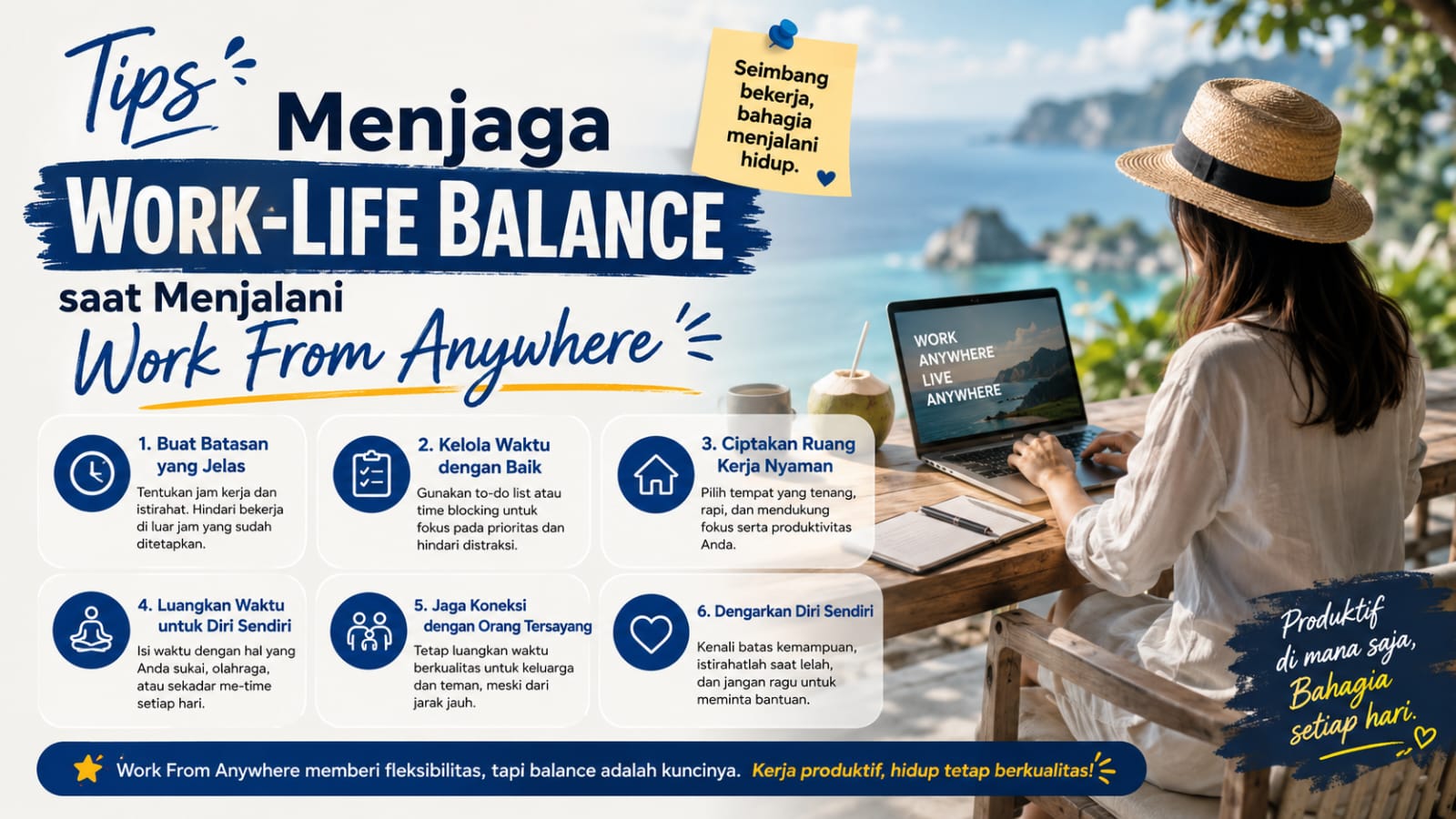 Tips Menjaga Work-Life Balance saat Menjalani Work From Anywhere