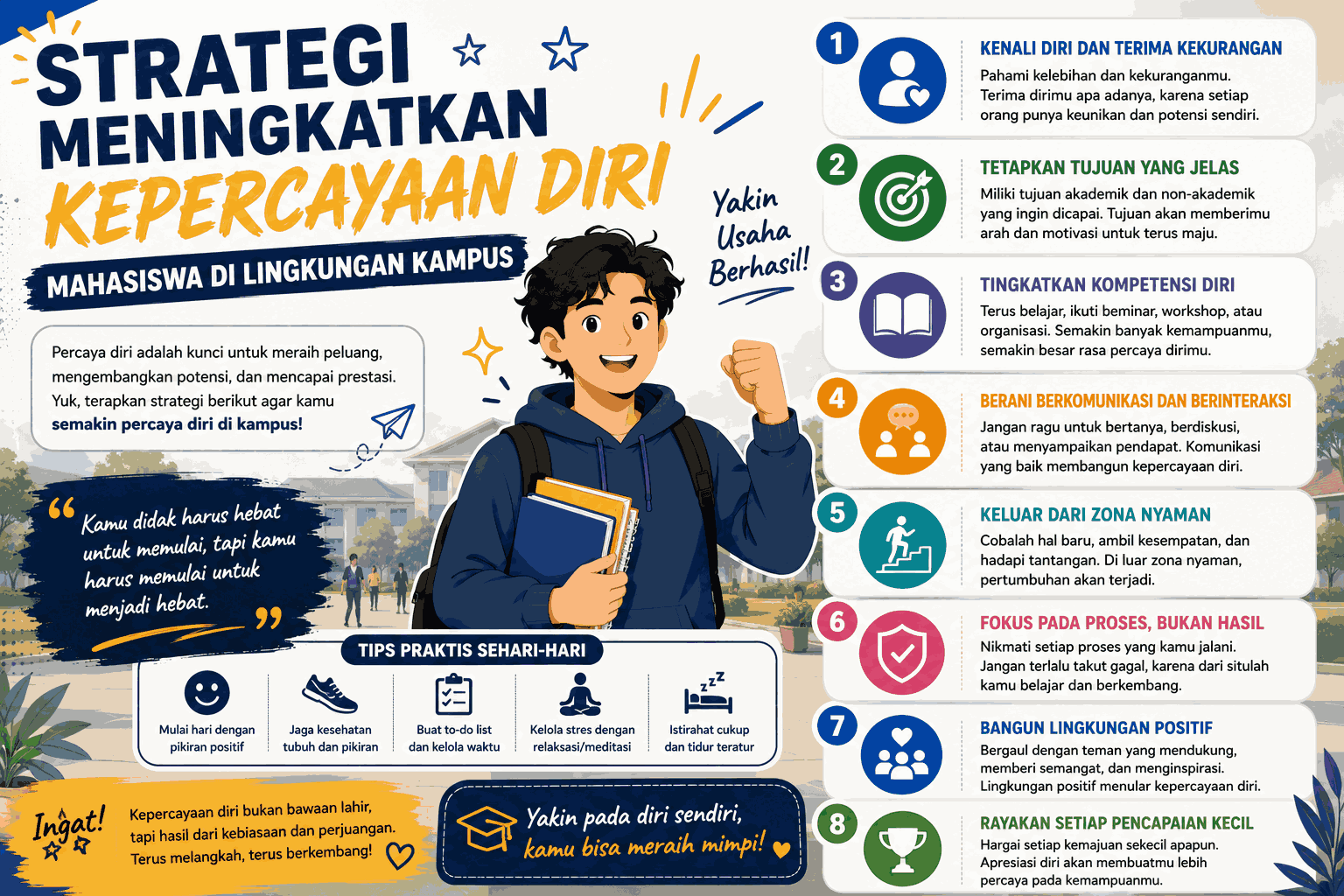 Strategi Meningkatkan Kepercayaan Diri Mahasiswa di Lingkungan Kampus
