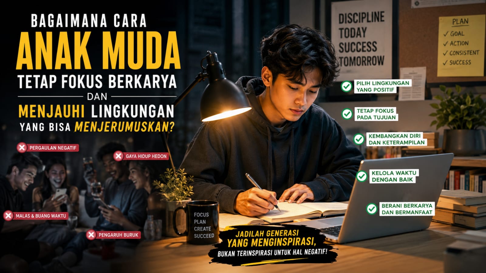 Bagaimana Cara Anak Muda Tetap Fokus Berkarya dan Menjauhi Lingkungan yang Bisa Menjerumuskan?
