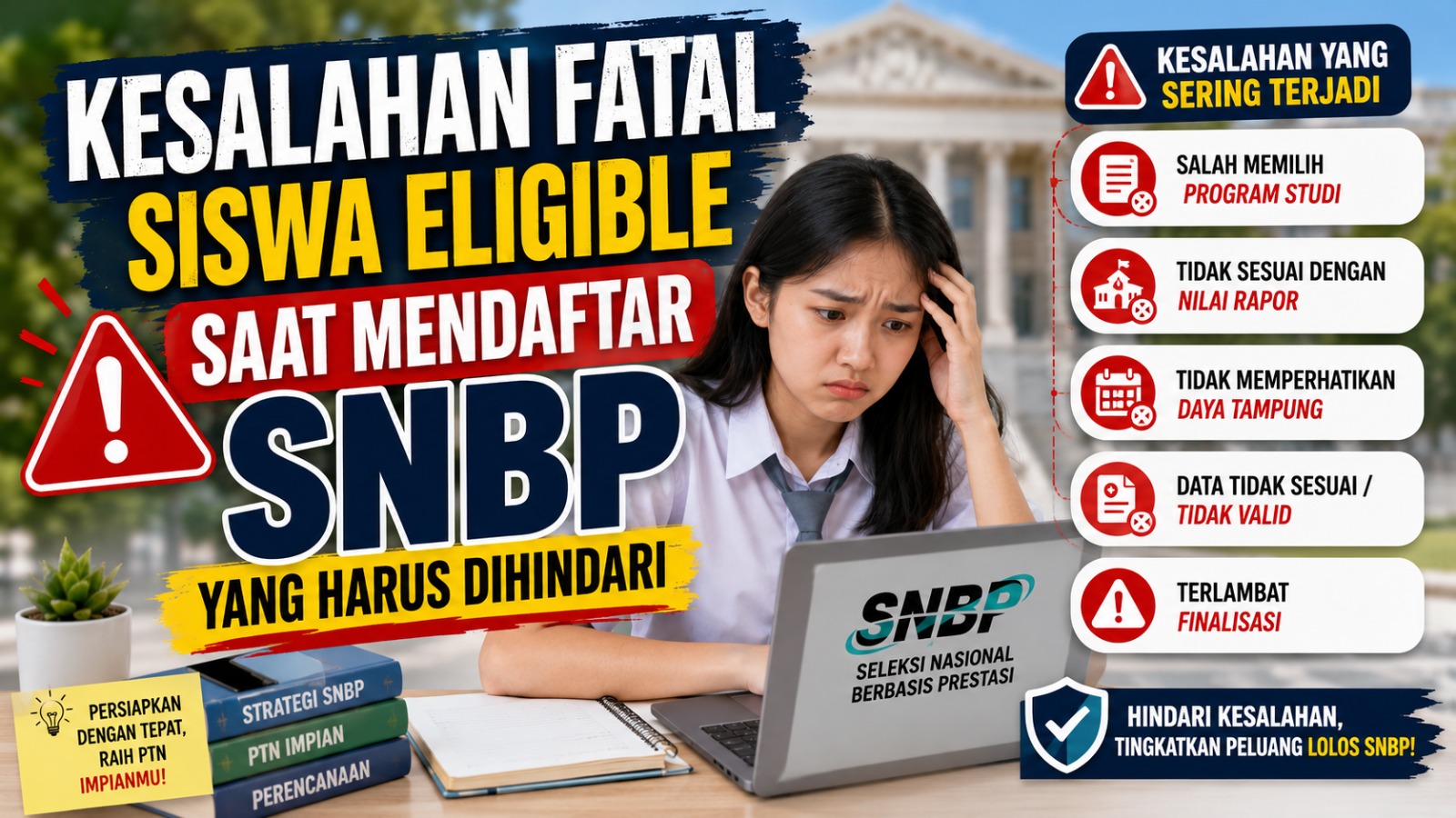 Kesalahan Fatal Siswa Eligible Saat Mendaftar SNBP yang Harus Dihindari