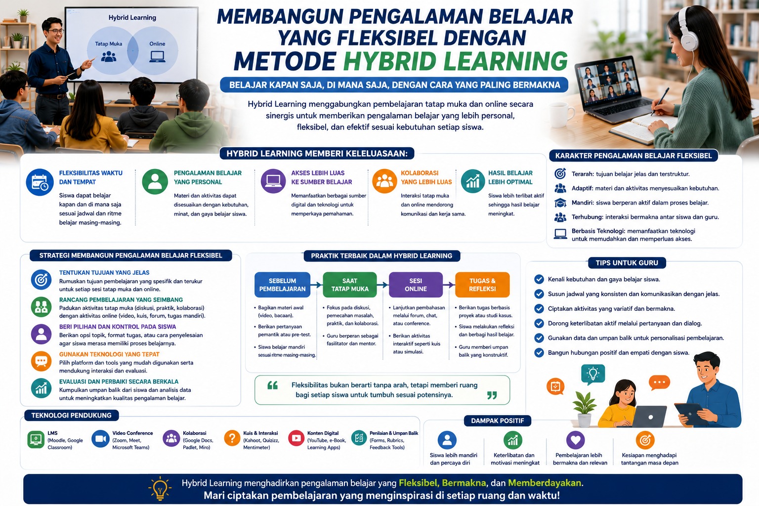 Membangun Pengalaman Belajar yang Fleksibel dengan Metode Hybrid Learning