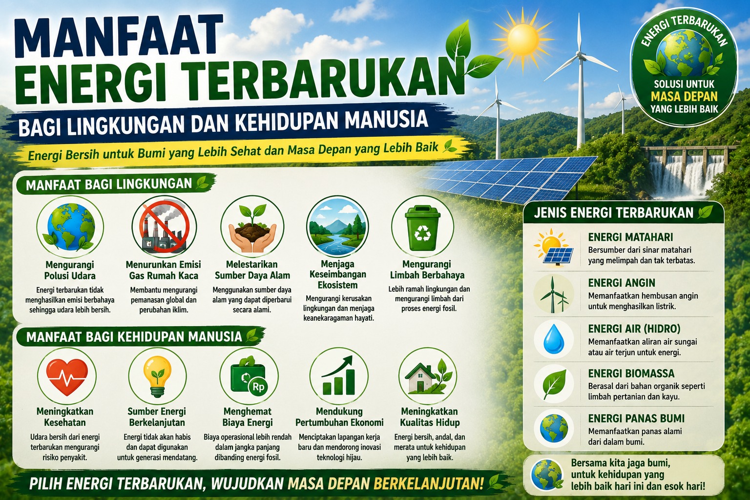 Manfaat Energi Terbarukan bagi Lingkungan dan Kehidupan Manusia