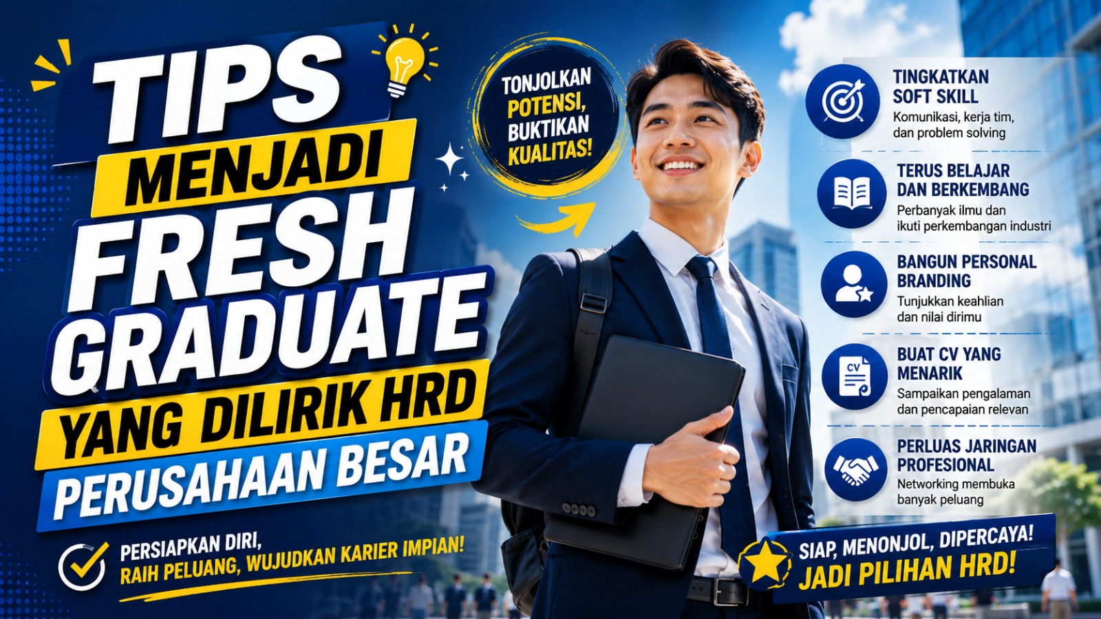 Tips Menjadi Fresh Graduate yang Dilirik HRD Perusahaan Besar