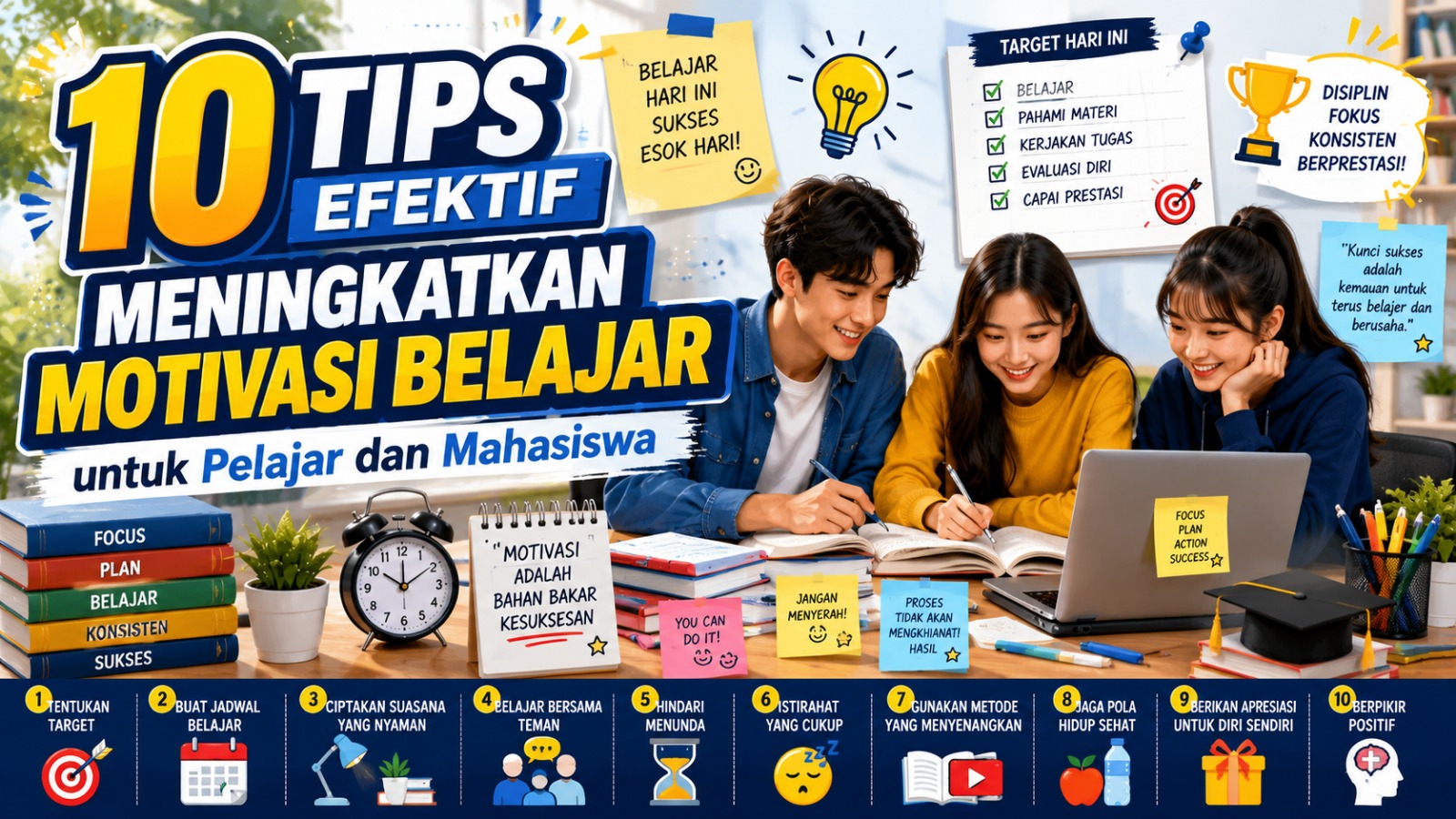 10 Tips Efektif Meningkatkan Motivasi Belajar untuk Pelajar dan Mahasiswa