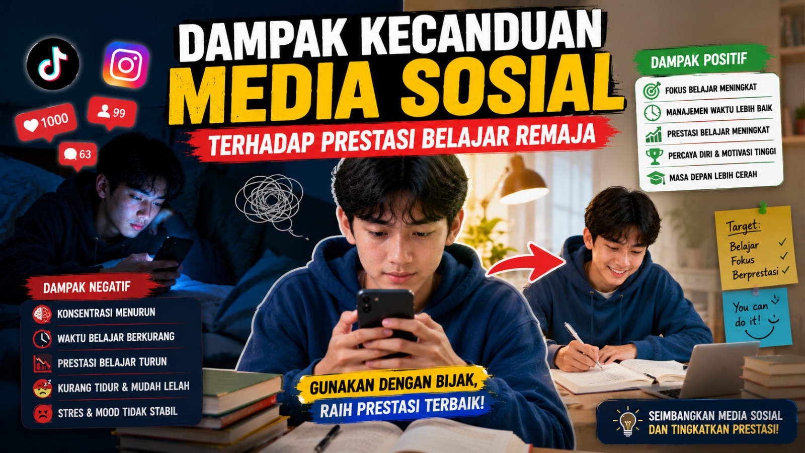 Dampak Kecanduan Media Sosial terhadap Prestasi Belajar Remaja