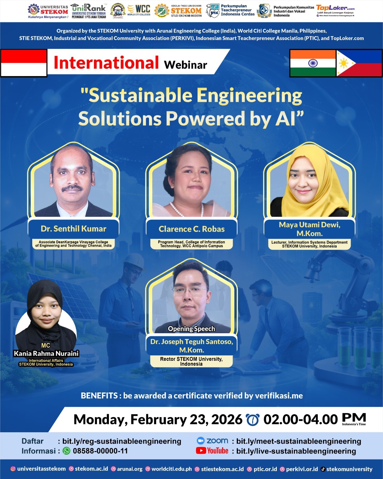 INTERNATIONAL WEBINAR: Sustainable Engineering Solutions Powered by Artificial Intelligence