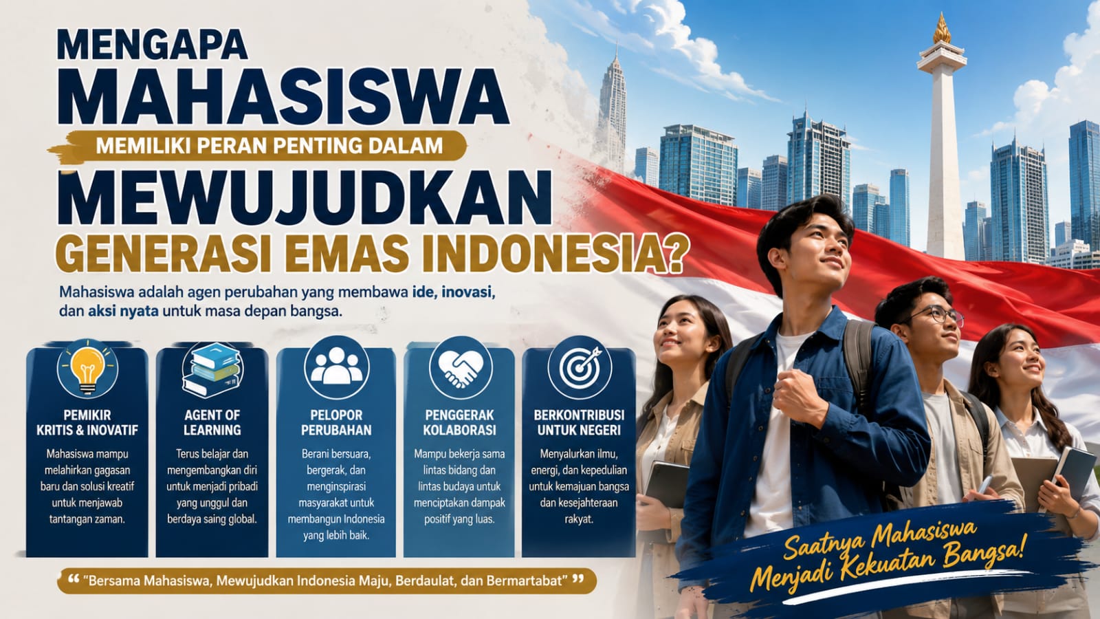 Mengapa Mahasiswa Memiliki Peran Penting dalam Mewujudkan Generasi Emas Indonesia?