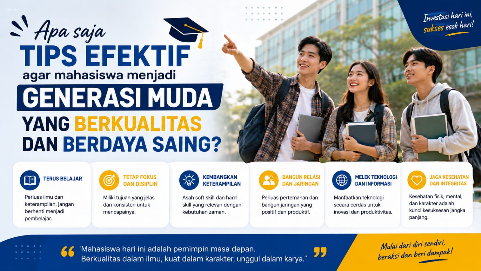 Apa Tips Efektif agar Mahasiswa Menjadi Generasi Muda yang Berkualitas dan Berdaya Saing?