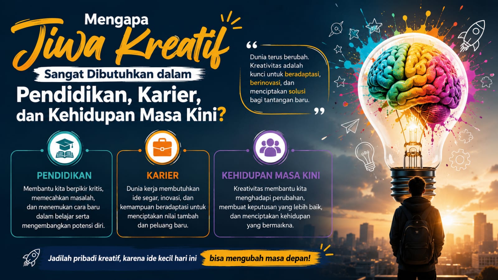 Mengapa Jiwa Kreatif Sangat Dibutuhkan dalam Pendidikan, Karier, dan Kehidupan Masa Kini?