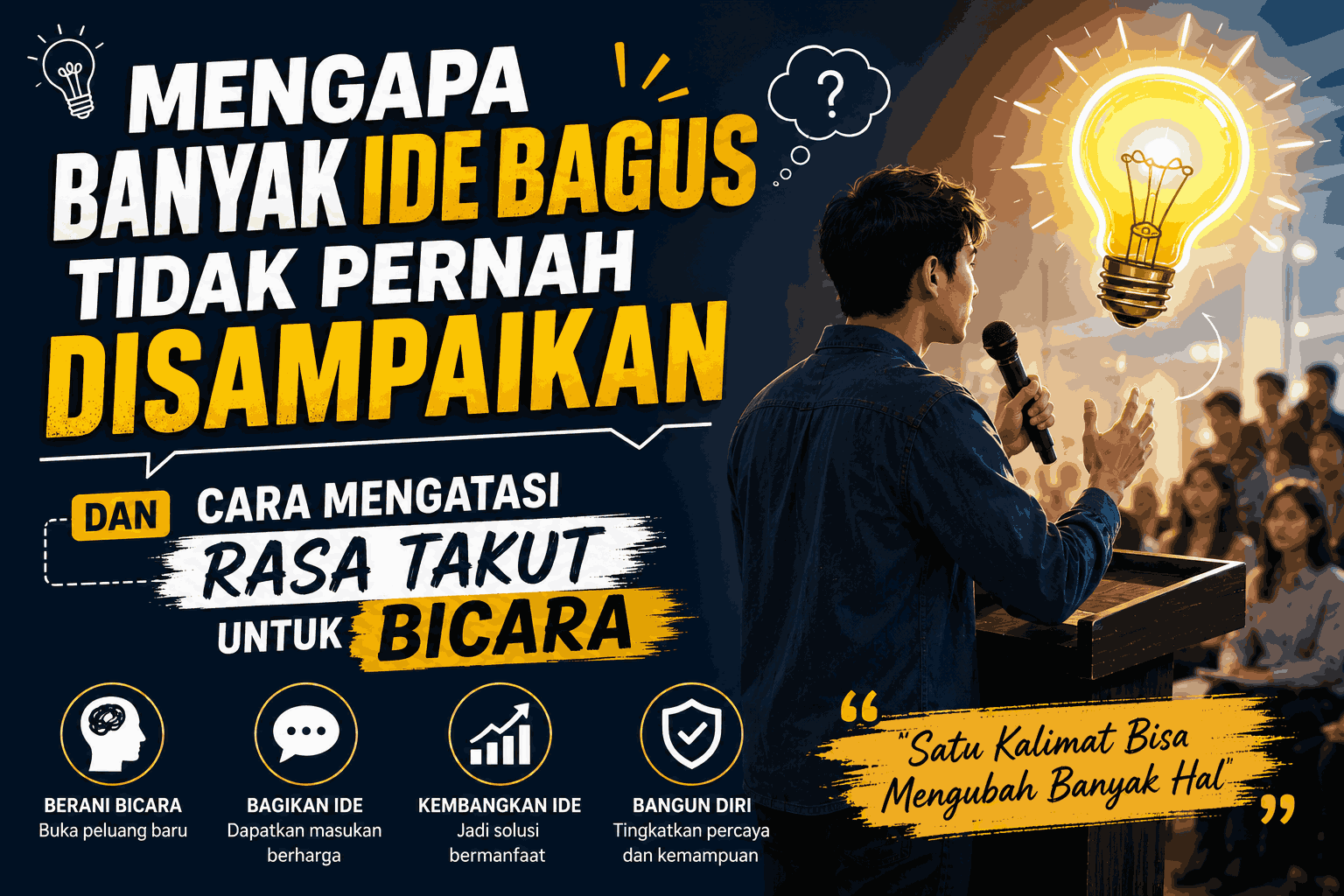 Mengapa Banyak Ide Bagus Tidak Pernah Disampaikan dan Cara Mengatasi Rasa Takut Untuk Bicara