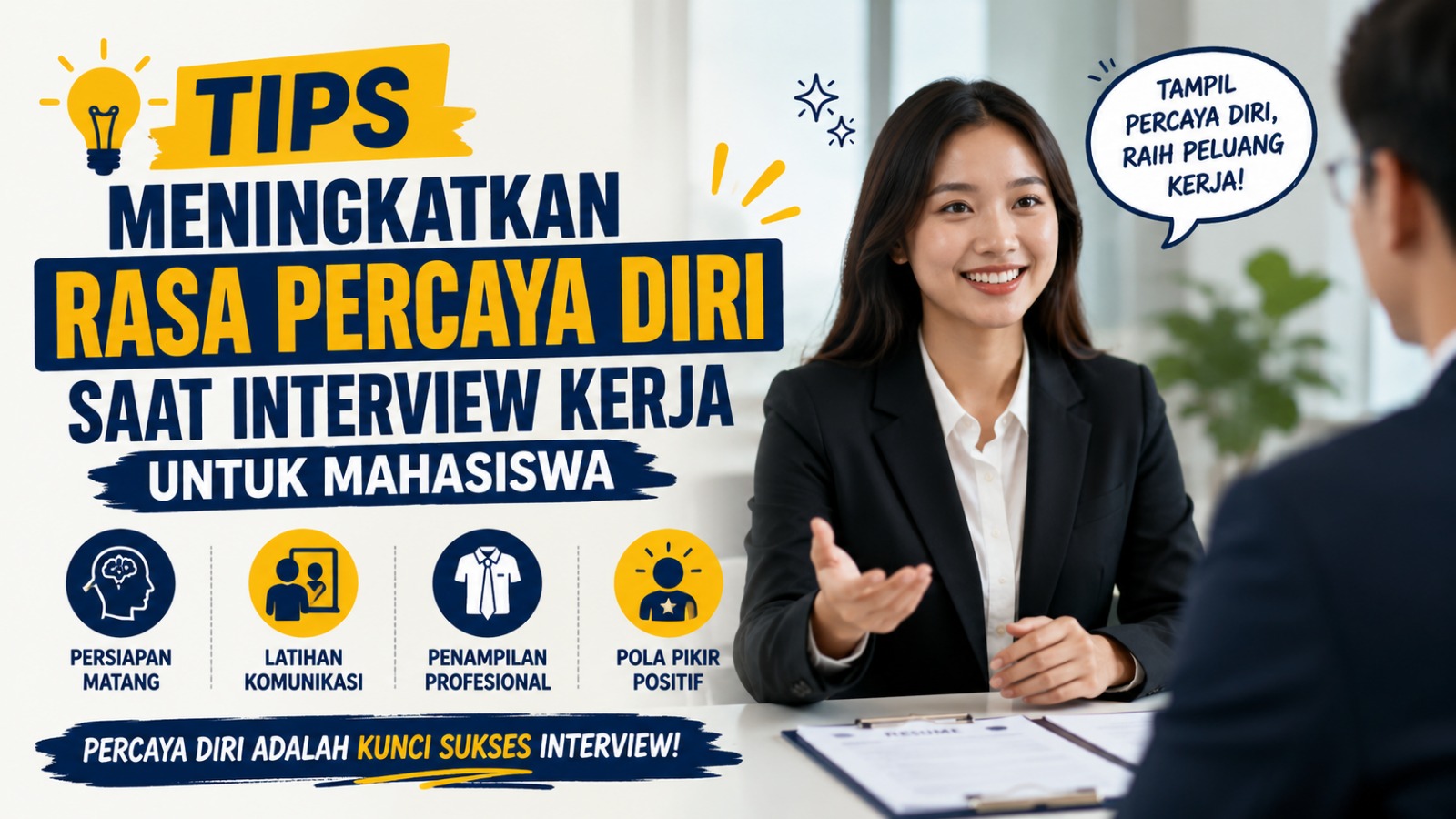 Tips Meningkatkan Rasa Percaya Diri Saat Interview Kerja untuk Mahasiswa