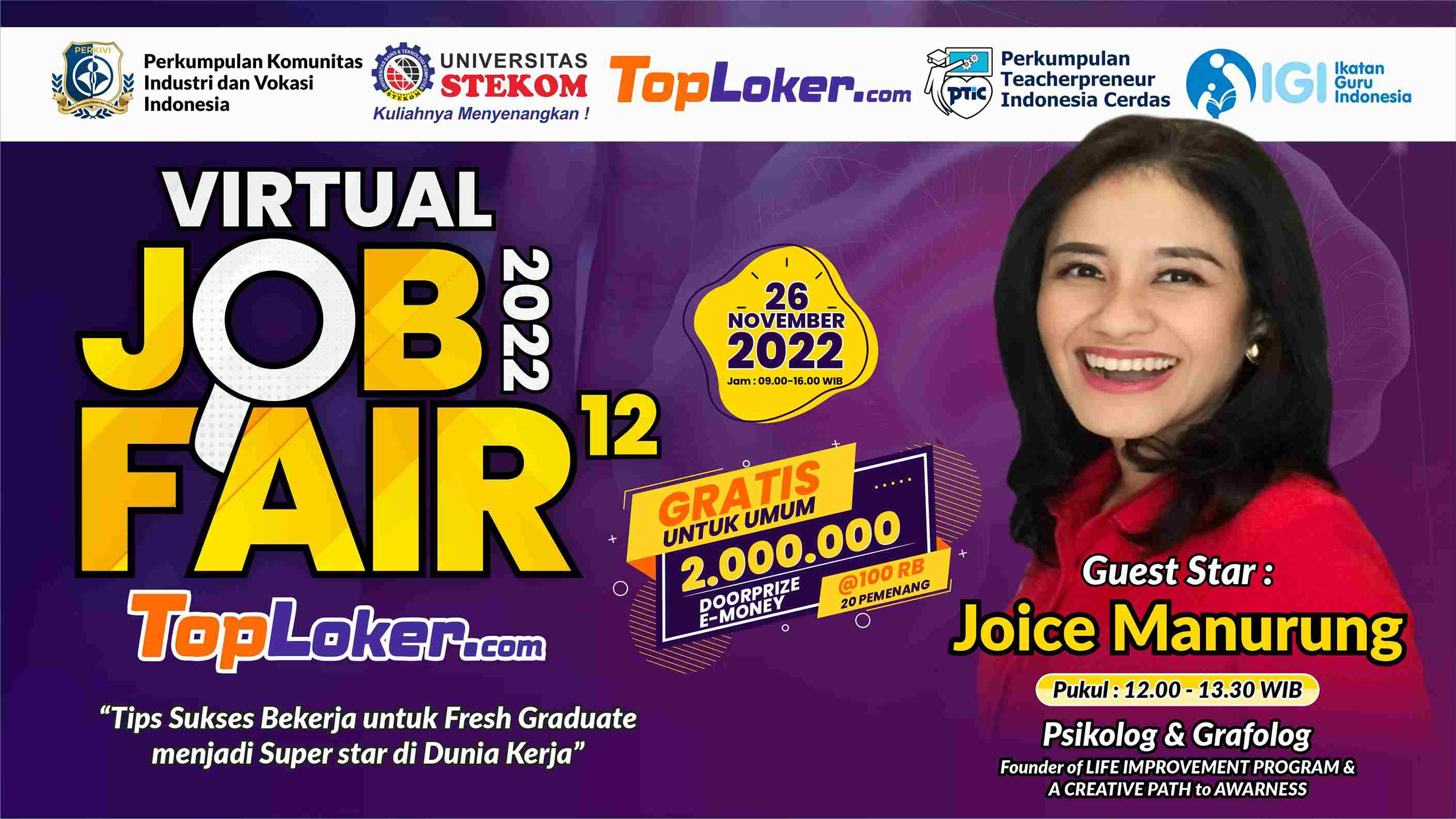 Belum Punya Pekerjaan ? Yuk Daftarkan Dirimu Segera Di Virtual Job Fair TopLoker.com Edisi November ! #VirtualJobFair12