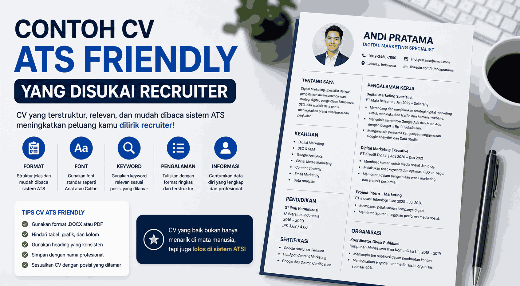 Contoh CV ATS Friendly yang Disukai Recruiter