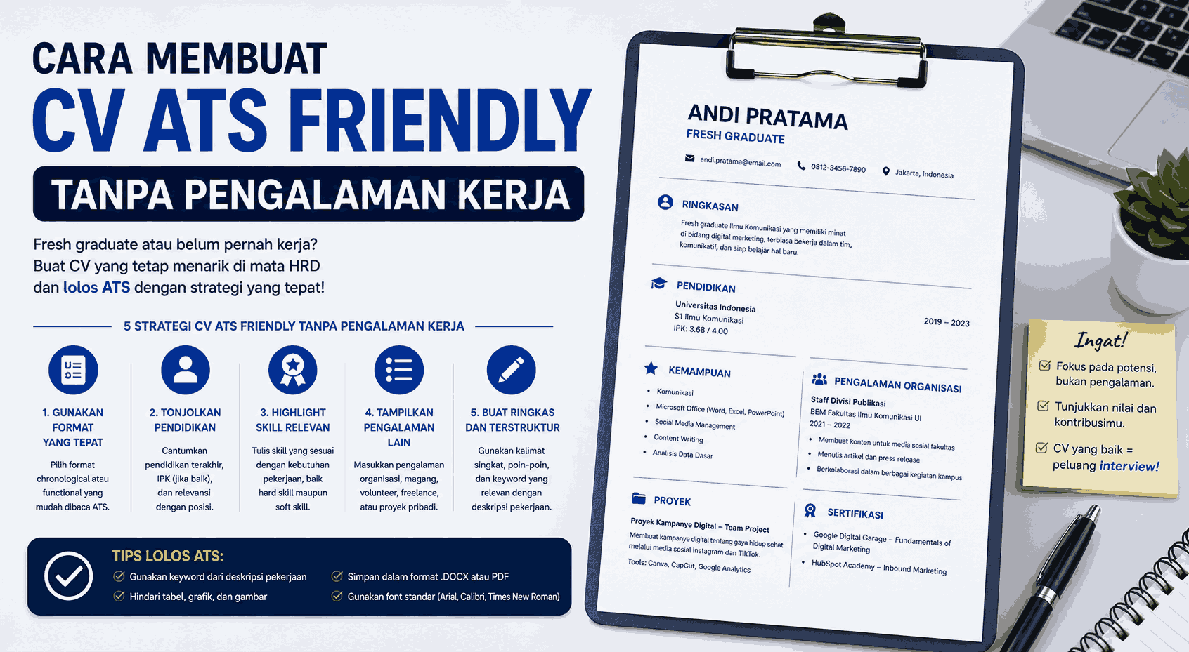Cara Membuat CV ATS Friendly Tanpa Pengalaman Kerja