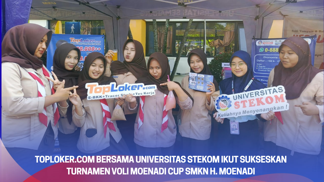 Toploker.com Bersama Universitas STEKOM Ikut Sukseskan Turnamen Voli Moenadi Cup SMKN H. Moenadi