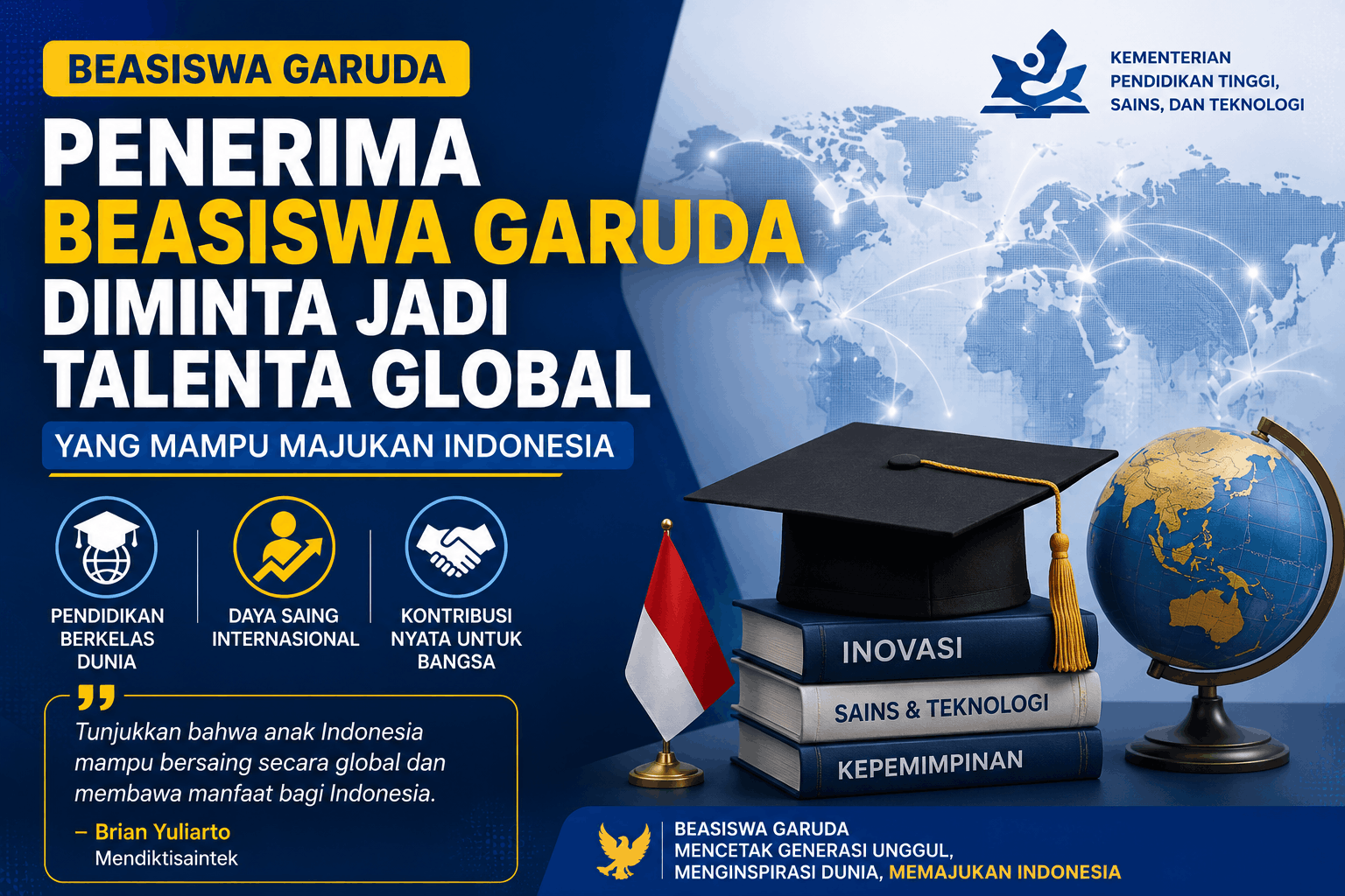 Penerima Beasiswa Garuda Diminta Jadi Talenta Global yang Mampu Majukan Indonesia