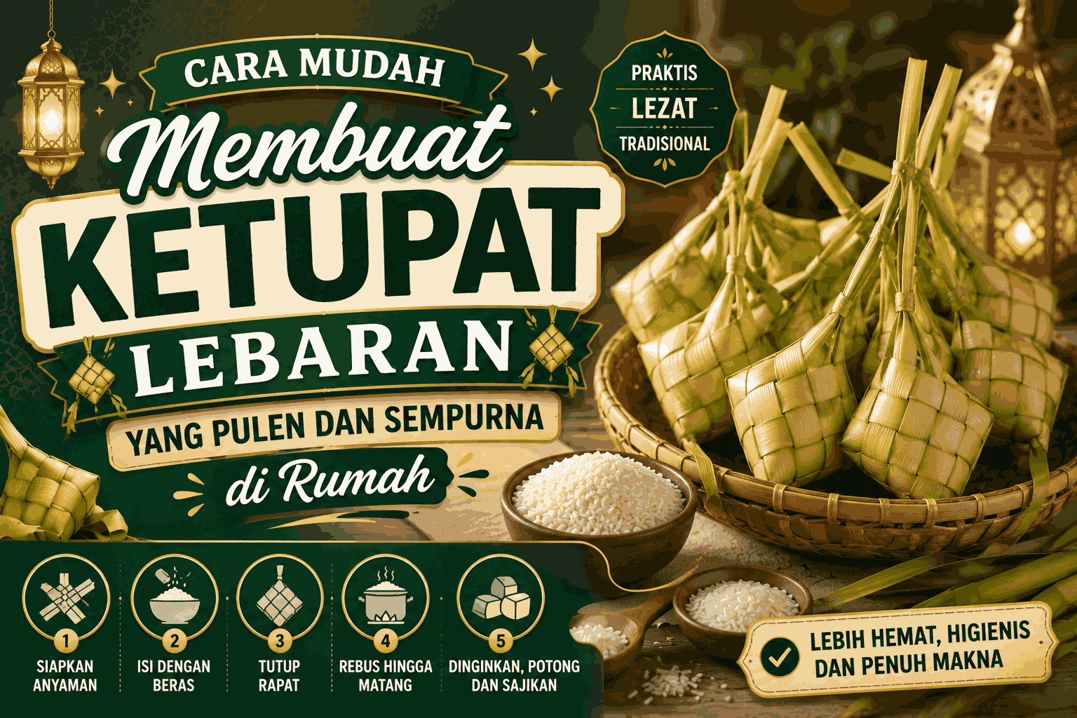 Cara Mudah Membuat Ketupat Lebaran yang Pulen dan Sempurna di Rumah