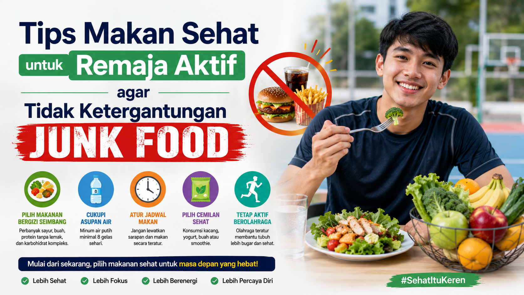 Tips Makan Sehat untuk Remaja Aktif agar Tidak Ketergantungan Junk Food