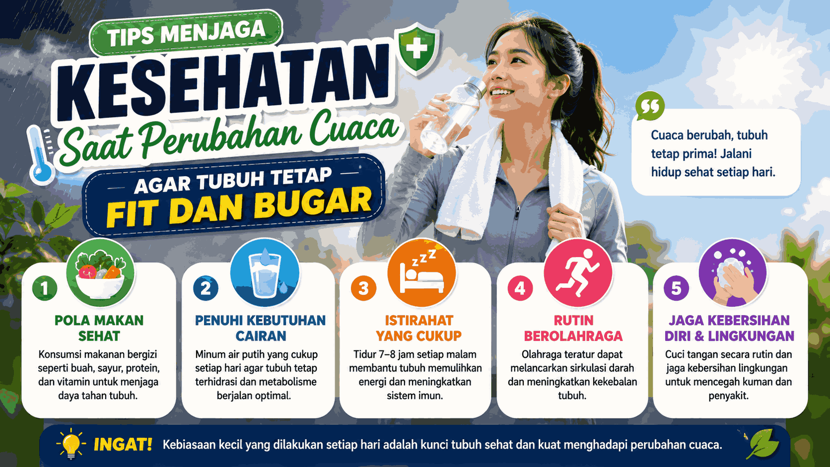 Tips Menjaga Kesehatan Saat Perubahan Cuaca Agar Tubuh Tetap Fit dan Bugar