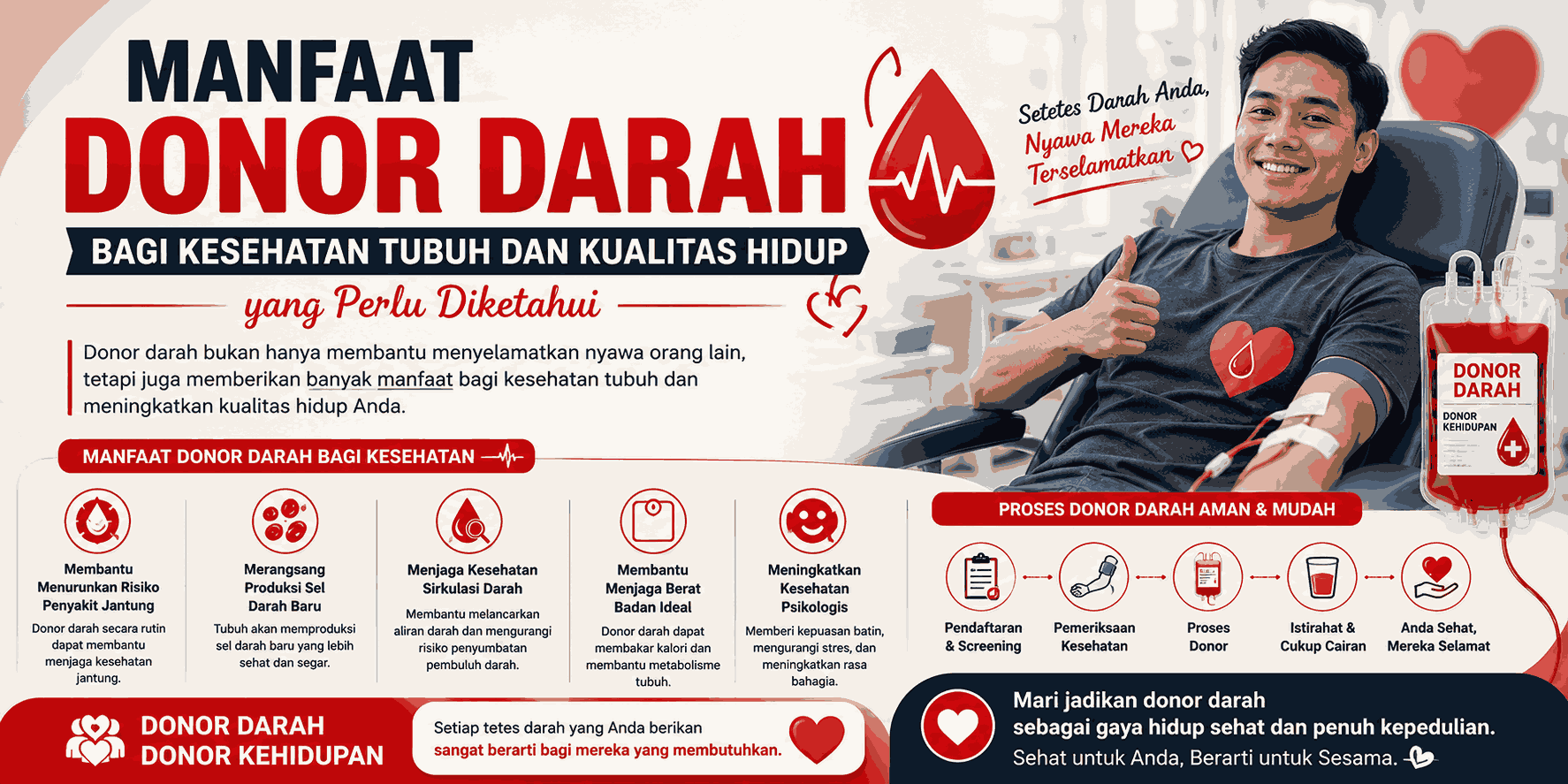 Manfaat Donor Darah bagi Kesehatan Tubuh dan Kualitas Hidup yang Perlu Diketahui