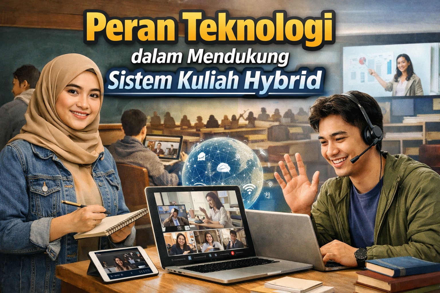Peran Teknologi dalam Mendukung Sistem Kuliah Hybrid