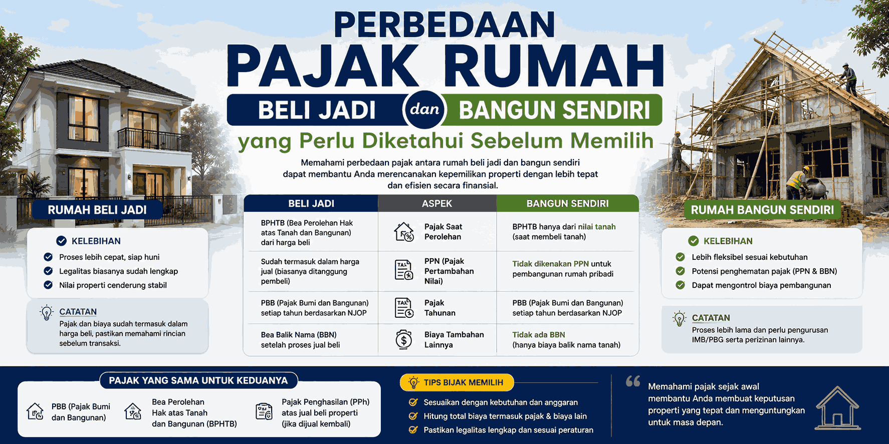 Perbedaan Pajak Rumah Beli Jadi dan Bangun Sendiri yang Perlu Diketahui Sebelum Memilih