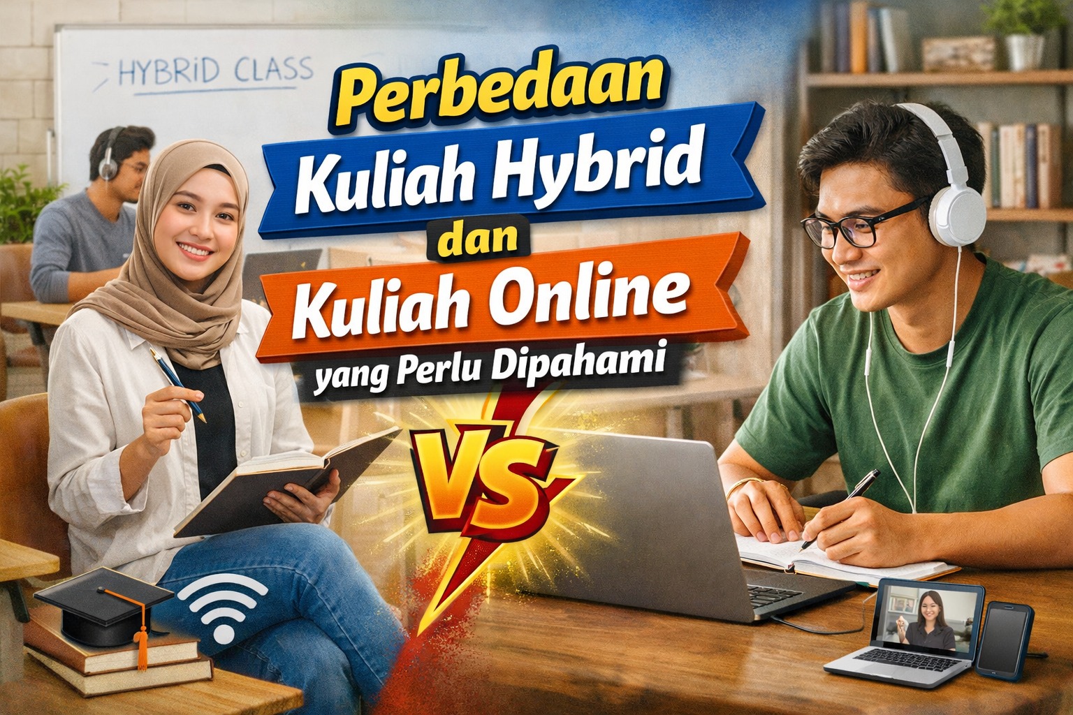 Perbedaan Kuliah Hybrid dan Kuliah Online yang Perlu Dipahami